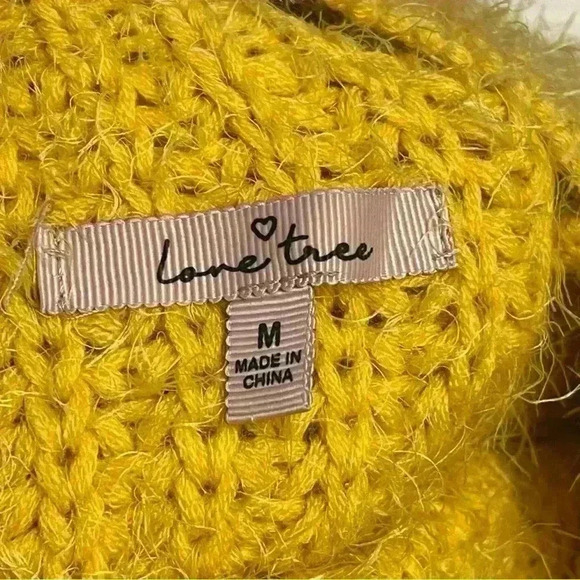 Love Tree Medium Chunky Knit Sweater Yellow Oversized Long Sleeve - Picture 7 of 7